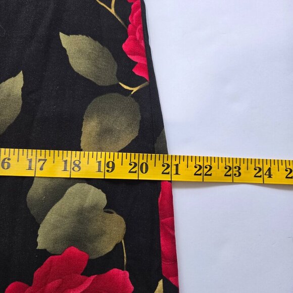 Units Vintage Black Floral Rayon V-Neck Sleeveless Casual Maxi Large - Picture 9 of 9